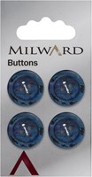 Milward Glanz Knopf blau/Lila 17mm (4 Stück)