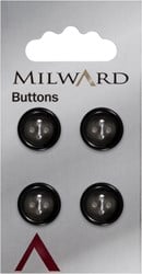Milward Glanz Knopf Schwarz/Grau