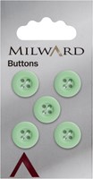 Milward Knopf Matt Grün 12mm (5 Stück)