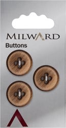 Milward Hölzerner Knopf 17mm (3 Stück)