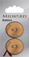Milward Fantasieform Knopf Holz 25mm (2 Stück)