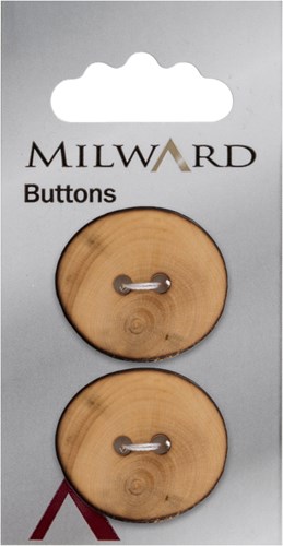 Milward Fantasieform Knopf Holz 25mm (2 Stück)