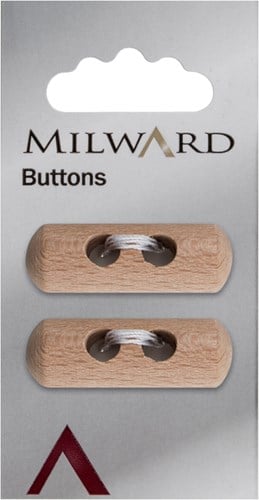 Milward Knebel Knopf Helles Holz 22mm (2 Stück)