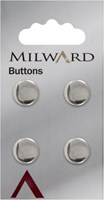 Milward Metall Knopf Silber 12mm (4 Stück)