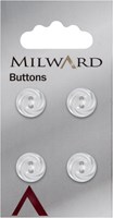 Milward Knopf mit Mustern Weiß 12mm (4 Stück)