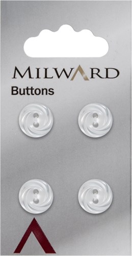 Milward Knopf mit Mustern Weiß 12mm (4 Stück)
