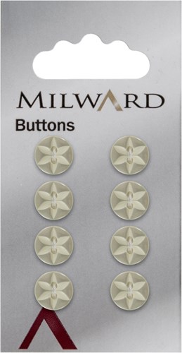 Milward Knopf gelb Glanz Blumen/Stern 10mm (8 Stück)