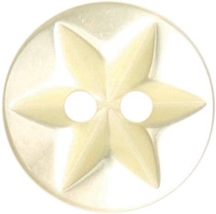 Milward Knopf gelb Glanz Blumen/Stern 10mm (8 Stück)-2