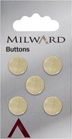 Milward Runder Knopf Pastellgelb Glanz 11mm (5 Stück)