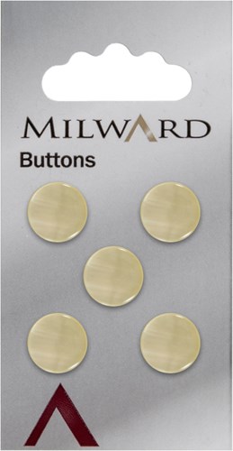 Milward Runder Knopf Pastellgelb Glanz 11mm (5 Stück)