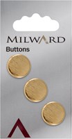 Milward Knopf Metall Messing 15mm (3 Stück)