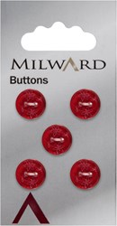 Milward Knopf Transparent Rot mit Blumen