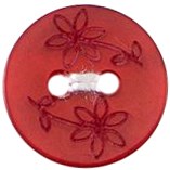 Milward Knopf Transparent Rot mit Blumen 12mm (5 Stück)-2
