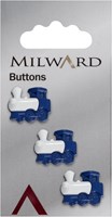 Milward Knopf Zug Blau/Weiß 17mm (3 Stück)
