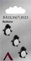 Milward Knopf Pinguin Schwarz/Weiß 16mm (3 Stück)