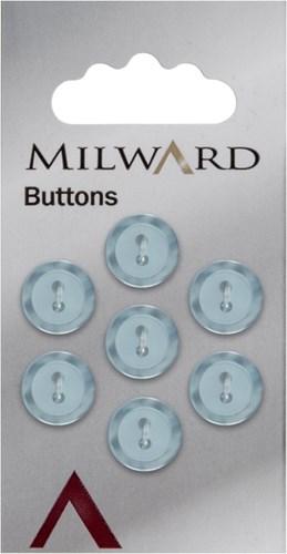 Milward Knopf Blau mit Perlmutt Rand 11mm (7 Stück)