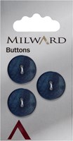Milward Perlmutt Knopf Blau 17mm (3 Stück)