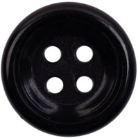 Milward Knopf Schwarz Mit erhöhtem Rand 16mm (4 Stück)-2