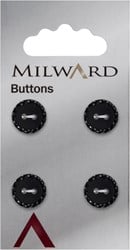 Milward Knopf Matt mit Relief Rand Schwarz
