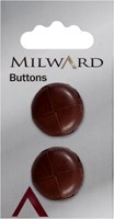 Milward Knopf Leder 01 Braun 20mm (2 Stück)