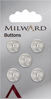 Milward Knopf Transparent mit Blumenmuster 12mm (5 Stück)