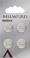 Milward Knopf Transparent mit Blumenmuster 15mm (4 Stück)
