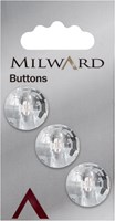 Milward Knopf Kristall 17mm (3 Stück)