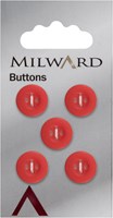 Milward Knopf Matt Mit erhöhtem Rand Rot 12mm (5 Stück)