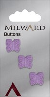 Milward Knopf Lila Schmetterling 18mm (3 Stück)
