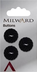 Milward Knopf mit geflochtenem Muster Schwarz