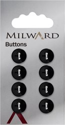 Milward Runder Glänzender Knopf Schwarz