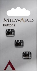 Milward Rechteckiger Knopf Transparent Schwarz