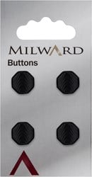 Milward Eckiger Knopf Schwarz mit Muster