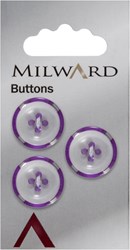 Milward Weiß Durchscheinender Knopf mit lilafarbenem Rand