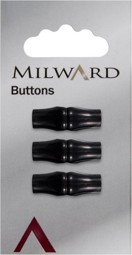 Milward Länglicher Schwarzer Knopf 25mm (3 Stück)