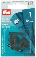 Prym Hosen- und Rockhaken mit Stäbchen Schwarz 12 mm