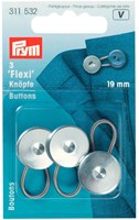 Prym Flexiknöpfe mit Schlaufe Silber 19 mm