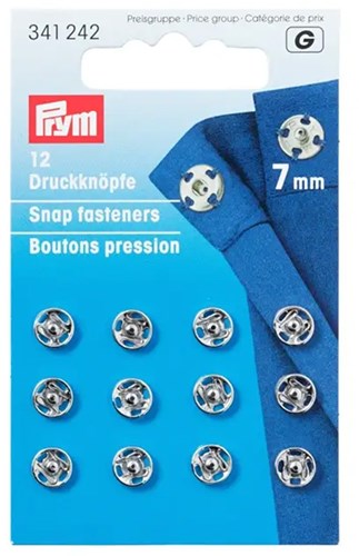 Prym Druckknöpfe zum Annähen Silber 7 mm