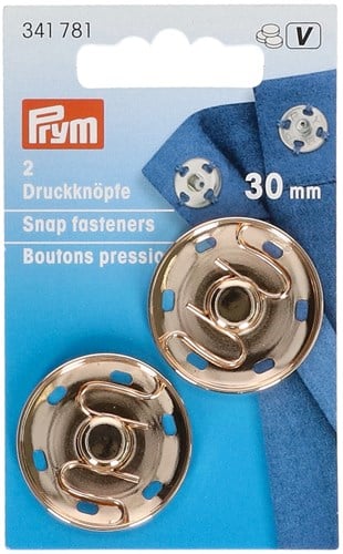 Prym Druckknopf zum Annähen New Gold 30mm (2 Stück)