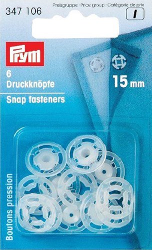 Prym Druckknöpfe zum Annähen Rund Transparent 15 mm