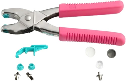 Prym Love Vario Druckknopf Loch- und Ösenzange + Werkzeug Color Snaps Fuchsia-2