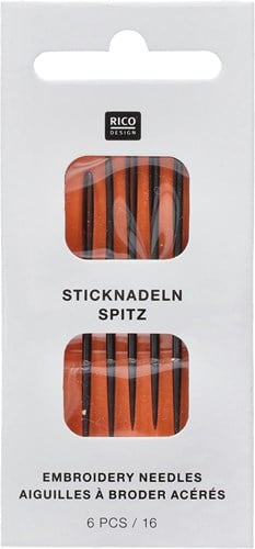 Rico Sticknadeln Nr. 16 (Scharfe Spitze)