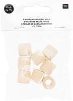 Rico Makramee Holzperlen 17x17mm Natural - 8 Stück-2