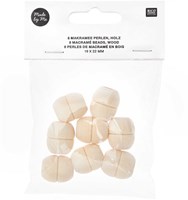 Rico Makramee Holzperlen 19x22mm Natural - 8 Stück-2