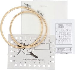 Restyle Set Stickstoff Evenweave (28 ct.) inkl. Stickringe 087 Off-white
