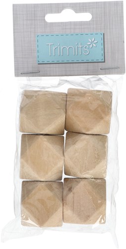 Trimits Holz Geo Perlen 30 mm (6 stücke)