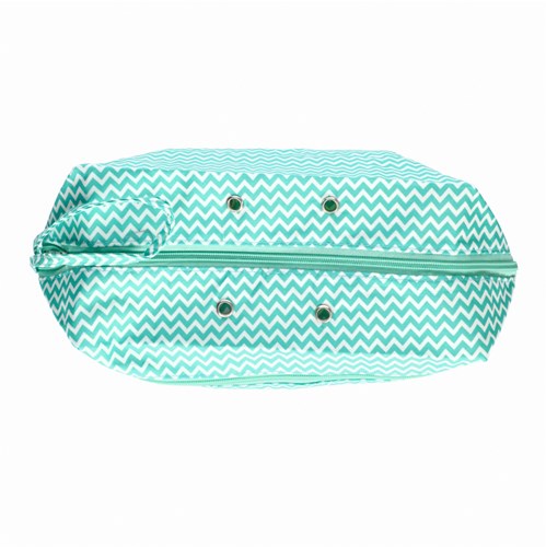 Wolplein Haaktas small wit/mint motief 21x12x13cm-2