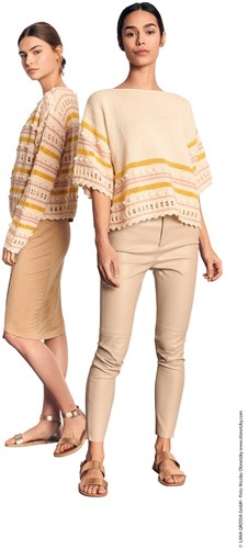 Ecopuno Pulli Mustermix mit Noppenrand Strickpaket 36/38-3
