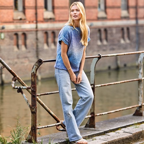 Amoroso Top Strickpaket  1 40/44 Light gray / jeans / violet blue / gray