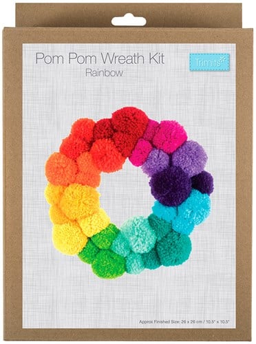 Trimits Pom Pom Kranz-Set Regenbogen